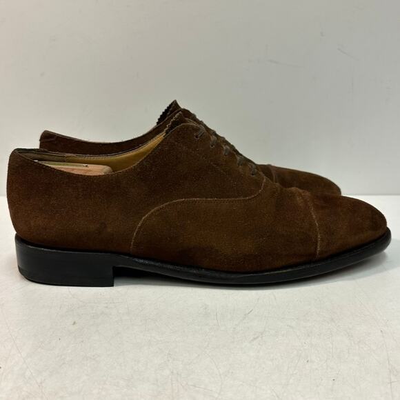 NEW HEELS Morjas The Oxford Snuff Suede Cap Toe Handmade in Spain US 11.5 - Picture 4 of 13